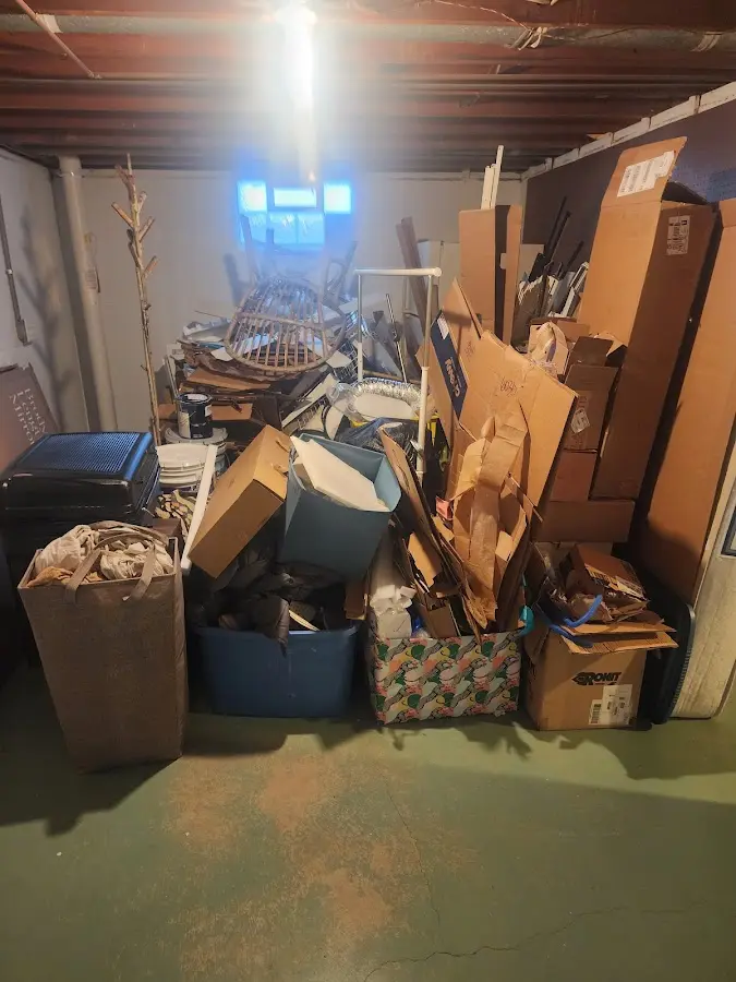 Roll-off dumpster container at job site for Cleanout Dumpster Rental in South Hill